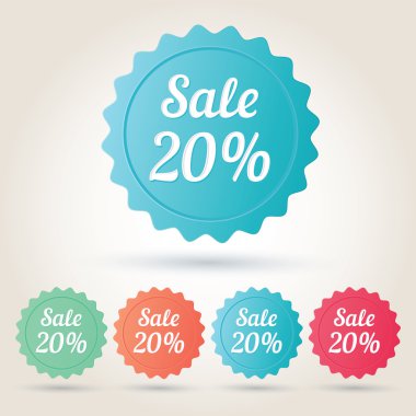 Vektör satış yüzde 20 rozet etiket