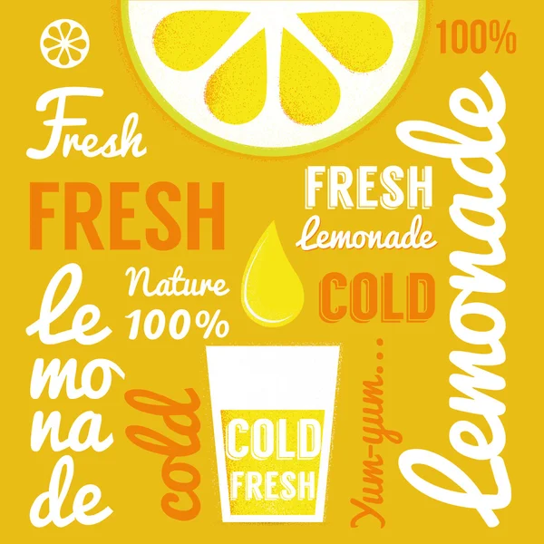 Limon limonata ile veya kokteyl. Tipografi poster