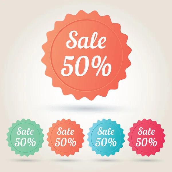 Vector sale 50 per cent badge sticker — Stock Vector