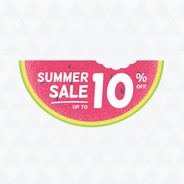 Sommerschlussverkauf 10 genehmigt. Vektor dreieckigen Hintergrund mit Wassermelone — Stockvektor