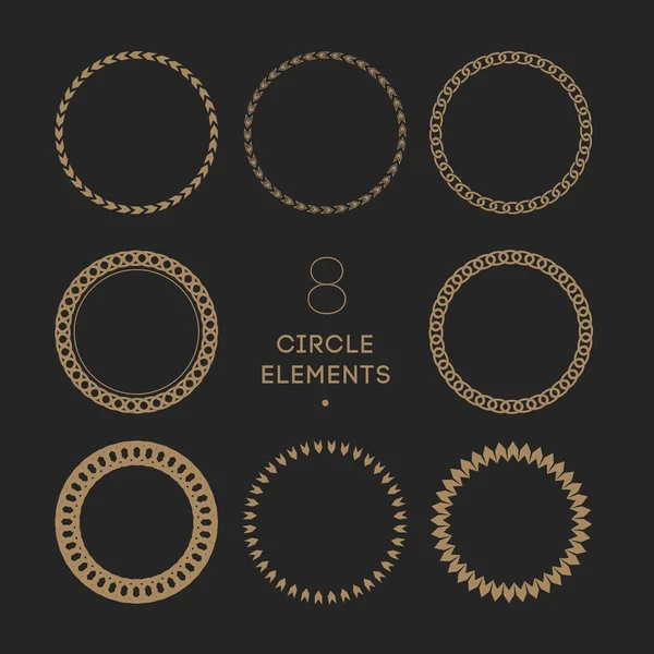 Collection vectorielle de cadres circulaires. Chaîne et Chevron Illustrations De Stock Libres De Droits