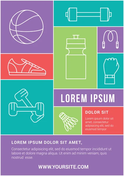 Fitness kulübü el ilanı veya poster ile çizgi kutsal kişilerin resmi