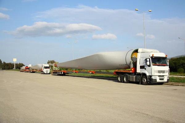 Logistica della turbina eolica Immagini Stock Royalty Free