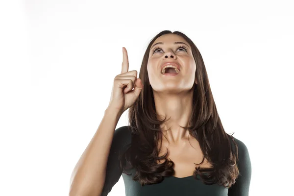 Mujer señalando — Foto de Stock