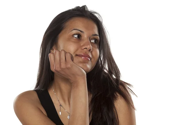 Mujer sonriente de piel oscura —  Fotos de Stock