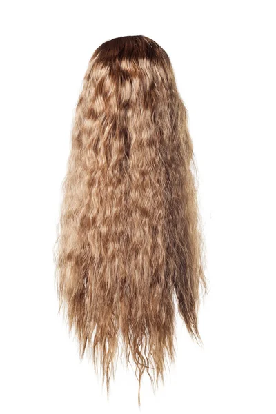 Wig panjang coklat keriting — Stok Foto