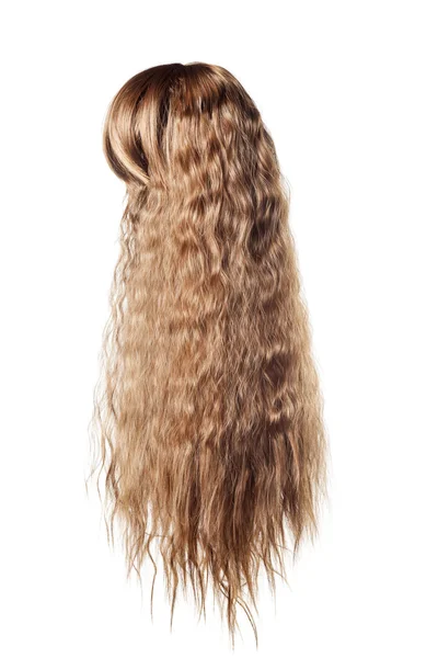 Длинный вьющийся коричневый парик — стоковое фото