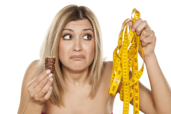 To eat or to lose weight — Stock Photo, Image