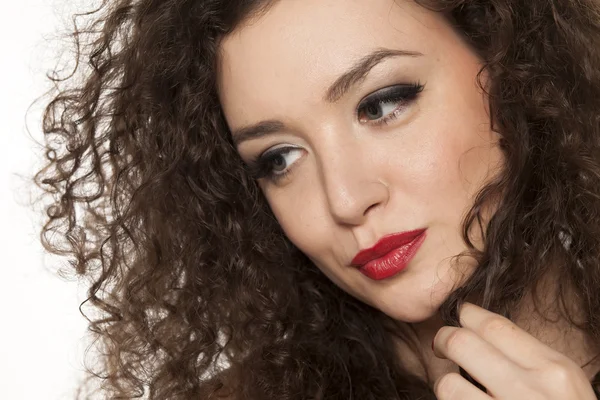 Girl with curly hair — Stock Photo, Image