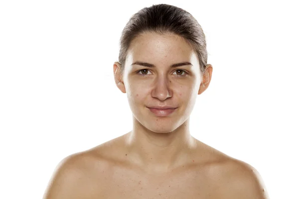 Smiling without makeup — Stock Photo, Image