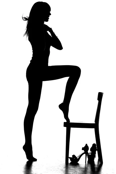 Silhouette of a woman — Stock Photo, Image