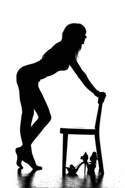 Silhouette of a woman — Stock Photo, Image