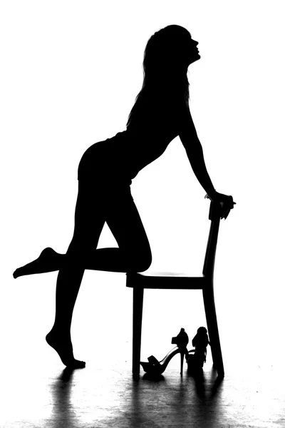 Silhouette di una donna — Foto Stock