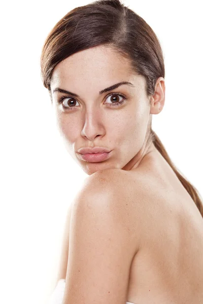 Funny woman without make up — Stock Photo, Image