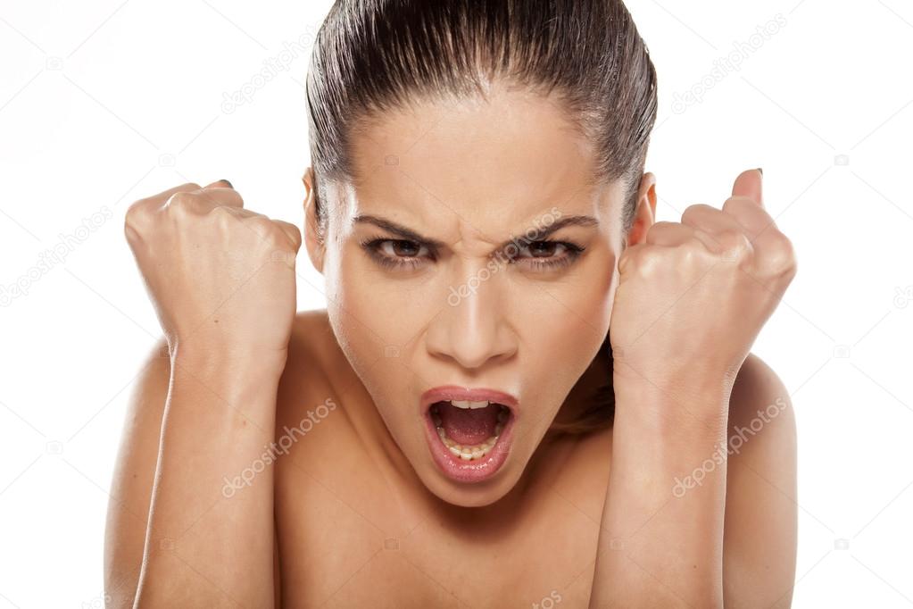 Angry woman shouting