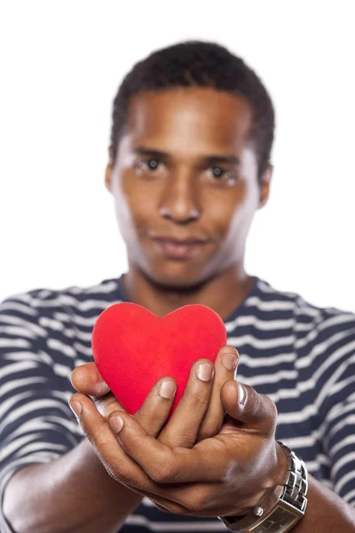 Férfi kezében egy szív — Stock Fotó