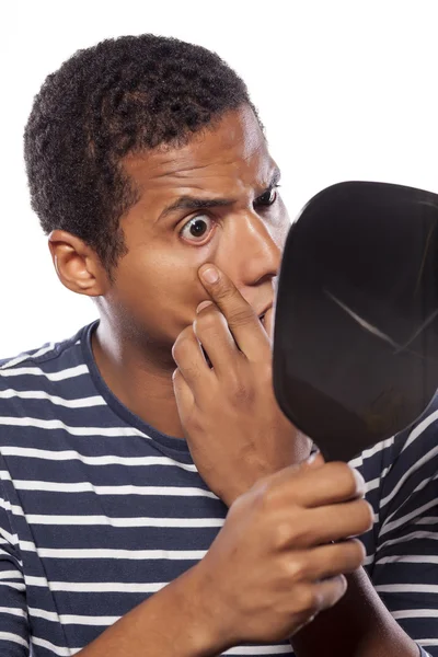 Man with a mirror — Stock Photo, Image