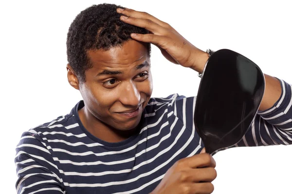 Men with a mirror — Stock Photo, Image