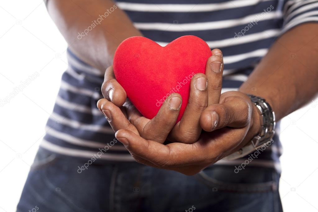 Man holding a heart