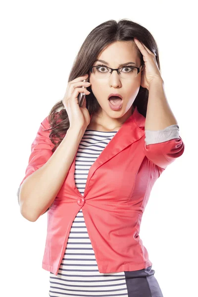 Woman talking on the phone — Stock Photo, Image