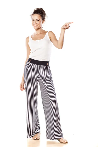 Girl in loose pants — Stock Photo, Image