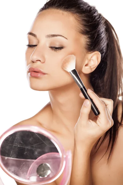 Trucco applicando — Foto Stock