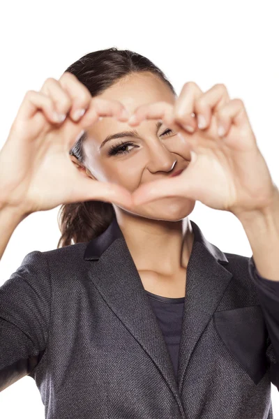 Heart shape with fingers — Stock Photo, Image