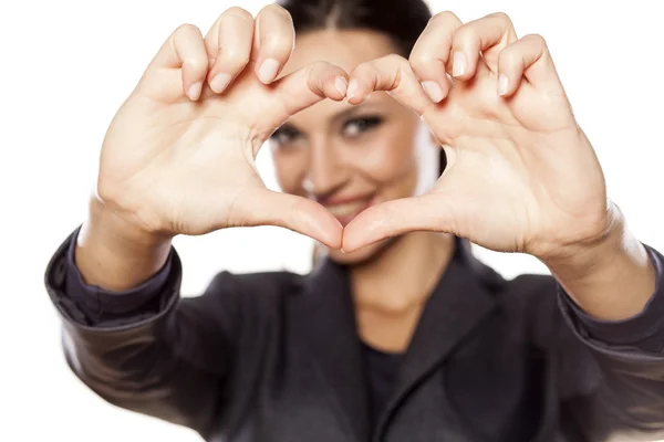 Szív alakú ujjaival — Stock Fotó