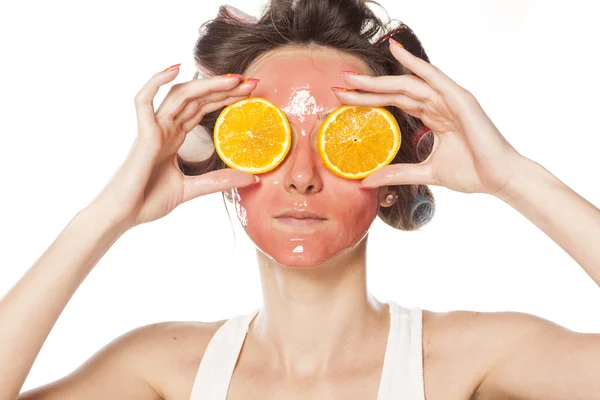 Curlers and face mask — Stock Photo, Image