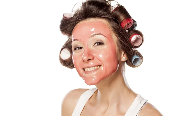 Curlers and face mask — Stock Photo, Image