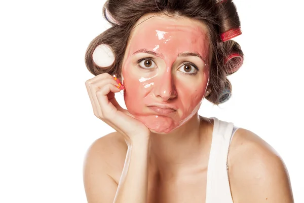 Curlers and face mask — Stock Photo, Image