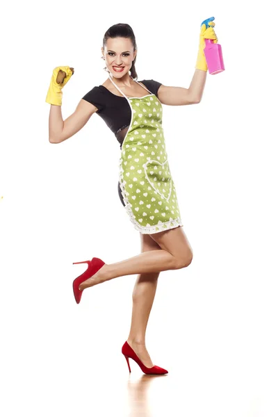 Happy fashionable housewife — Stock Photo, Image