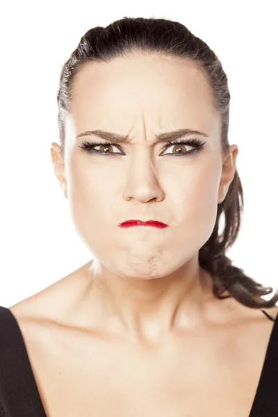 Mujer con la cara enojada —  Fotos de Stock