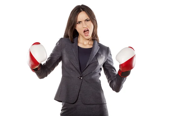 怒っているビジネスの女性 — ストック写真