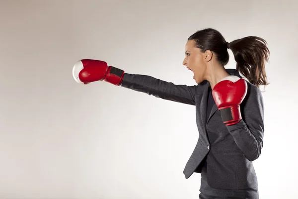Business woman attack — Stock Photo, Image