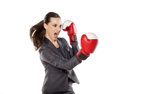 Business woman attack — Stockfoto