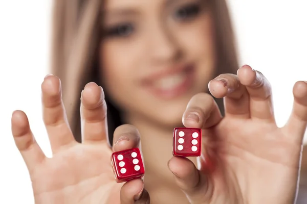 Gokken meisje — Stockfoto