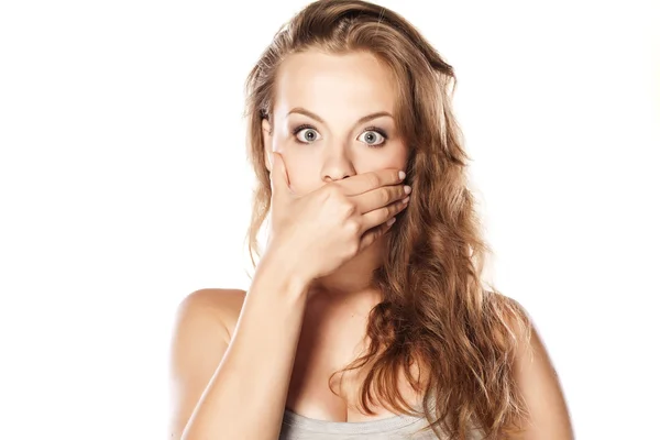 Shocked blonde — Stock Photo, Image