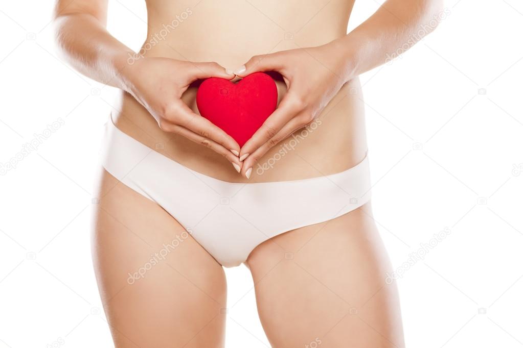 Woman holding a heart