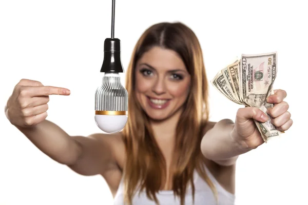 Money saving bulbs — Stock Photo, Image