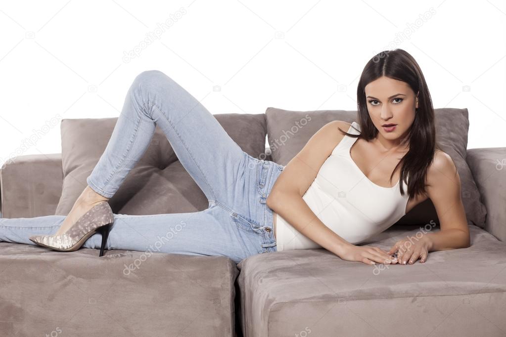 jeans and high heels