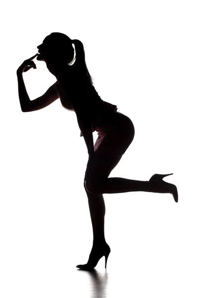 Silhouette of sexy lady — Stock Photo, Image