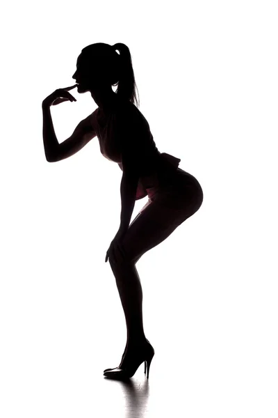 Silhouette of sexy lady — Stock Photo, Image