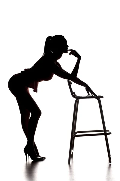 Silhouet van een stripper — Stockfoto