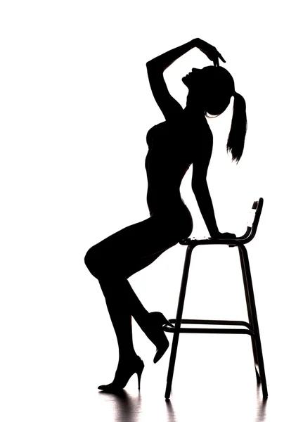 Silhouet van een stripper — Stockfoto