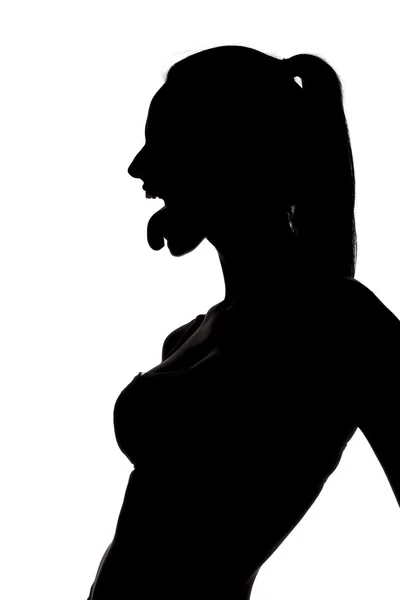 Silhouette di una ragazza — Foto Stock