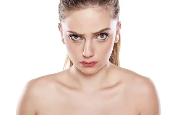 Frowning girl — Stock Photo, Image