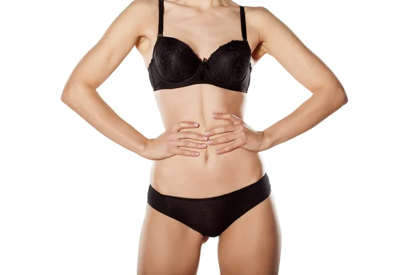 Zwarte lingerie — Stockfoto