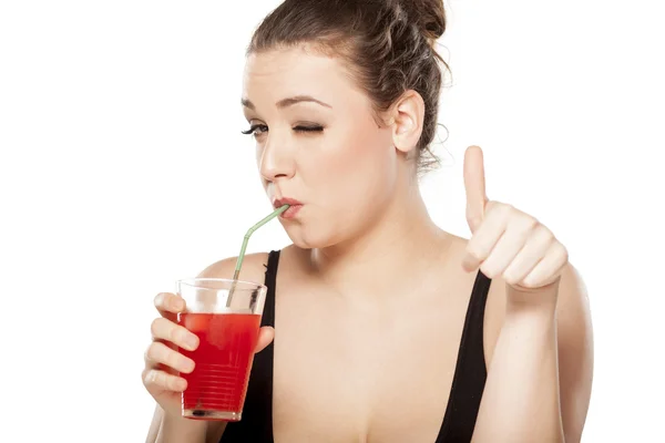 Cocktail and thumb up — Stock Photo, Image