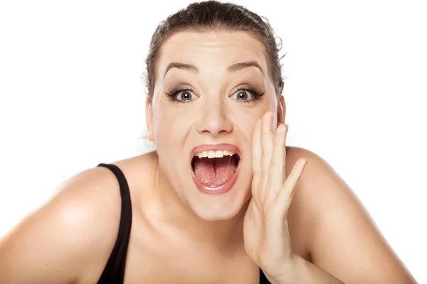 Woman screaming Stock Photo